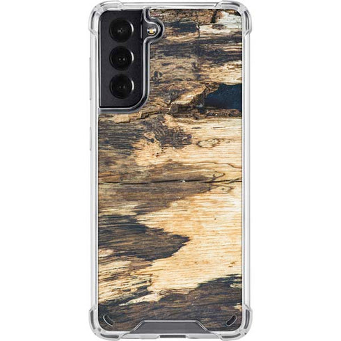 Blue Resin Wood Galaxy S21 5G Clear Case