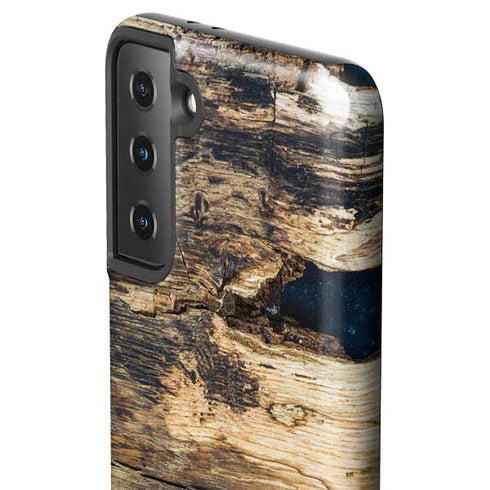 Blue Resin Wood Galaxy S21 FE Pro Case