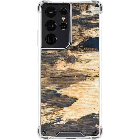 Blue Resin Wood Galaxy S21 Ultra 5G Clear Case