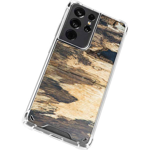 Blue Resin Wood Galaxy S21 Ultra 5G Clear Case