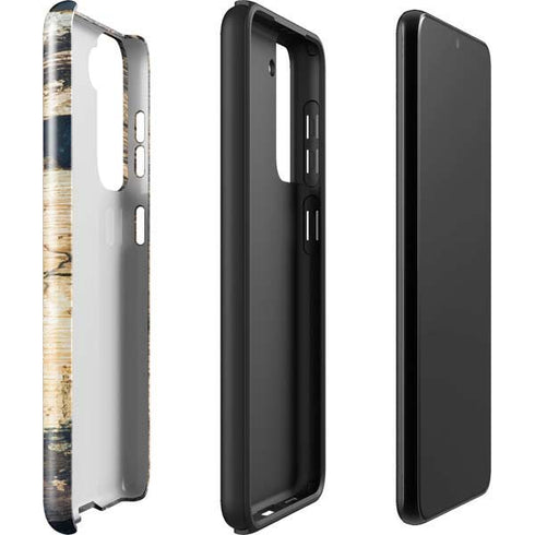 Blue Resin Wood Galaxy S22 Pro Case