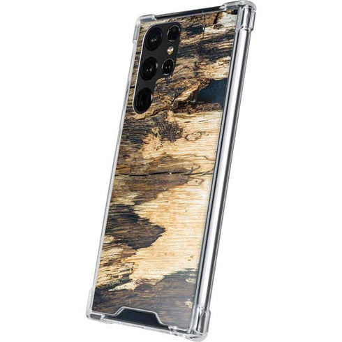 Blue Resin Wood Galaxy S22 Ultra Clear Case