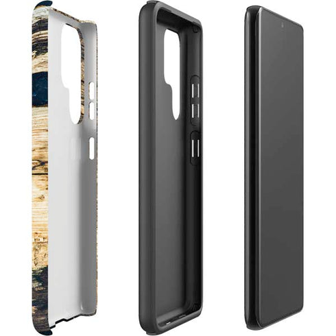 Blue Resin Wood Galaxy S22 Ultra Pro Case