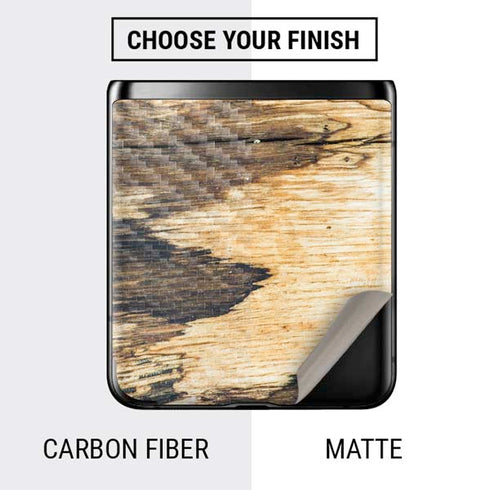 Blue Resin Wood Galaxy Z Flip Skin