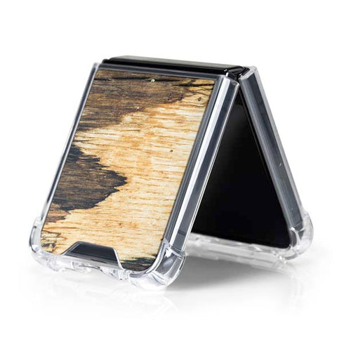 Blue Resin Wood Galaxy Z Flip5 5G Clear Case
