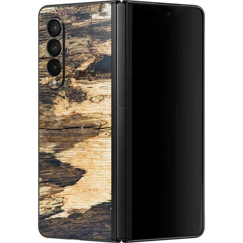 Blue Resin Wood Galaxy Z Fold3 5G Skin