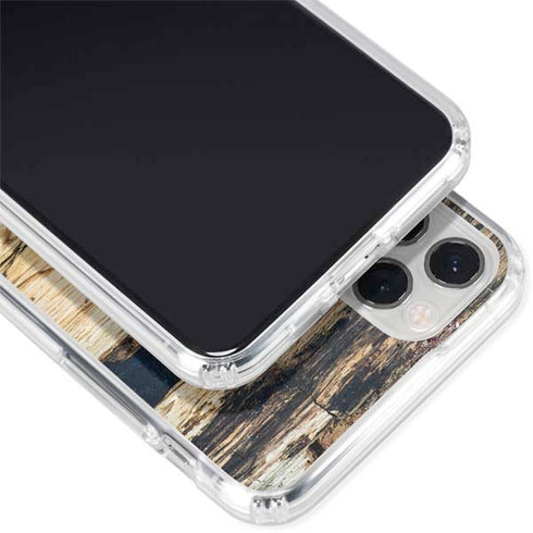 Blue Resin Wood iPhone 11 Pro Clear Case