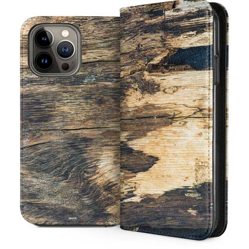 Blue Resin Wood iPhone 13 Pro Max Folio Case