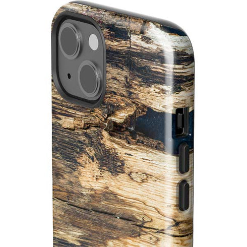 Blue Resin Wood iPhone 15 Impact Case