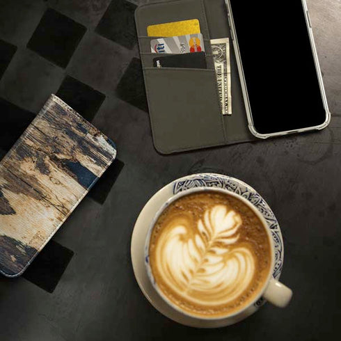 Blue Resin Wood iPhone 14 Pro Max Folio Case