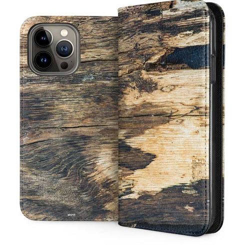 Blue Resin Wood iPhone 15 Pro Max Folio Case