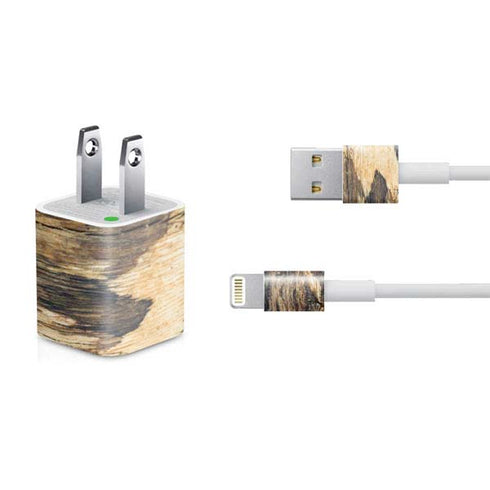 Blue Resin Wood iPhone Charger (5W USB) Skin