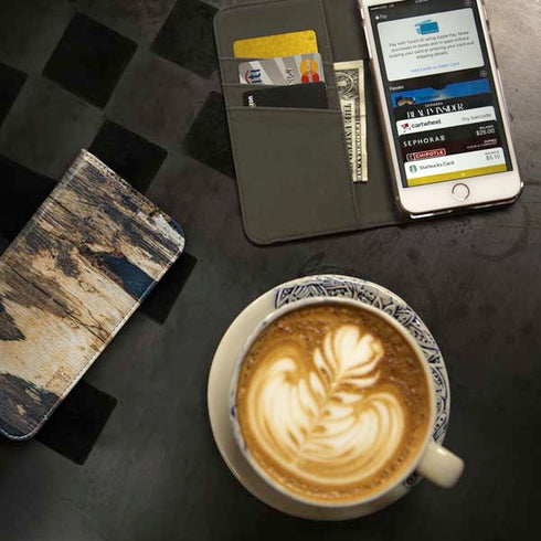 Blue Resin Wood iPhone SE (2nd & 3rd Gen) Folio Case