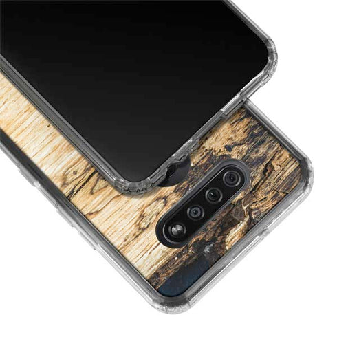 Blue Resin Wood LG K51/Q51 Clear Case