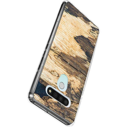 Blue Resin Wood LG Stylo 6 Clear Case