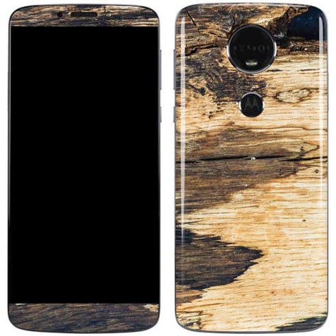 Blue Resin Wood Moto E5 Plus Skin