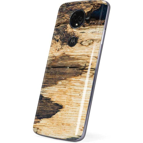 Blue Resin Wood Moto E5 Plus Skin