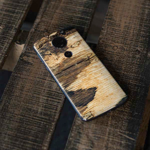 Blue Resin Wood Moto E5 Plus Skin