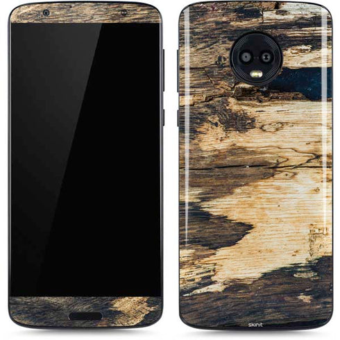 Blue Resin Wood Moto G6 Skin