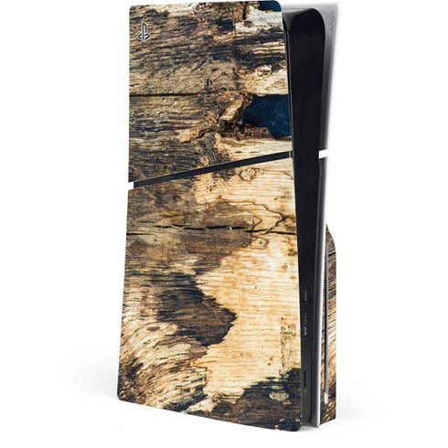 Blue Resin Wood PS5 Slim Disk Console Skin