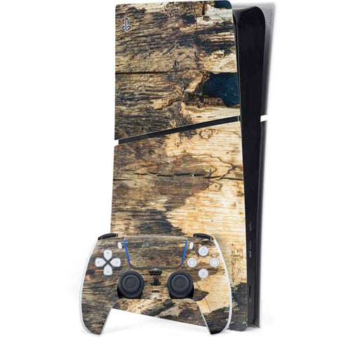 Blue Resin Wood PS5 Slim Digital Edition Console Skin