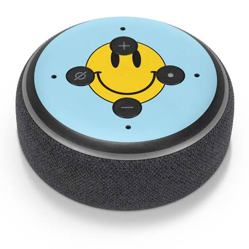 Blue Happy Face Amazon Echo Dot Skin