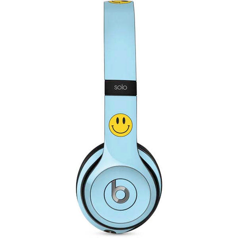 Blue Happy Face Beats Solo 2 Wired Skin