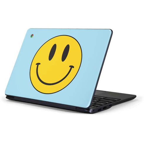 Blue Happy Face Samsung Chromebook Skin