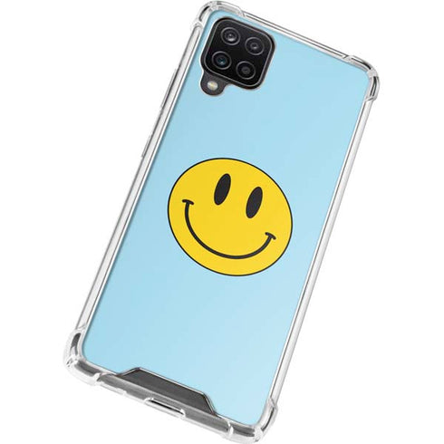 Blue Happy Face Galaxy A12 Clear Case