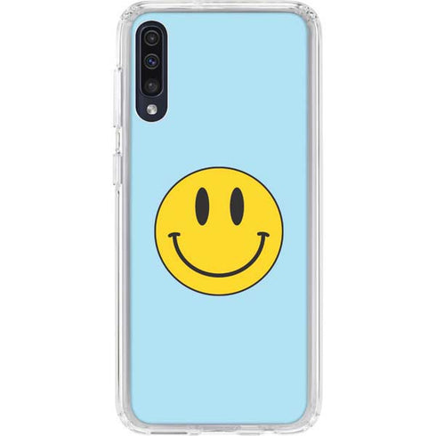 Blue Happy Face Galaxy A50 Clear Case