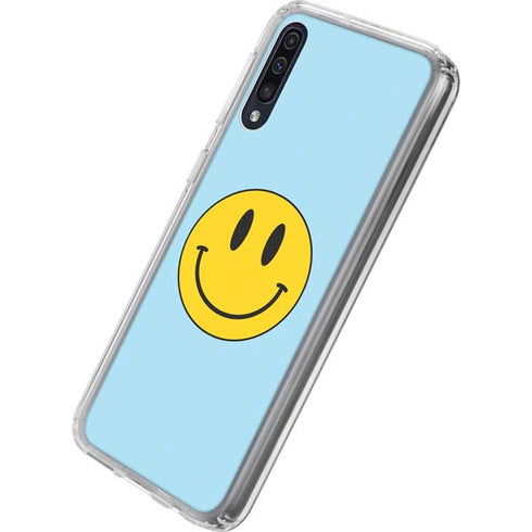 Blue Happy Face Galaxy A50 Clear Case