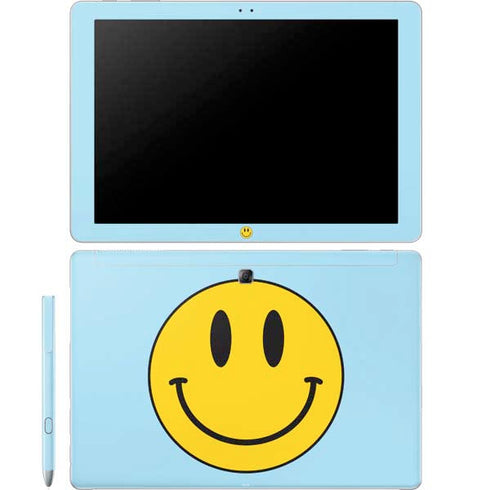 Blue Happy Face Galaxy Book 12in Skin