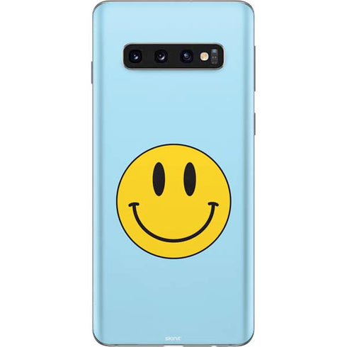 Blue Happy Face Galaxy S10 Skin