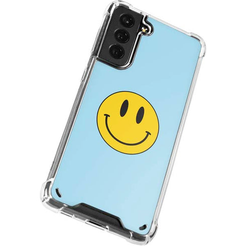 Blue Happy Face Galaxy S21 5G Clear Case