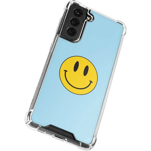 Blue Happy Face Galaxy S22 Plus Clear Case