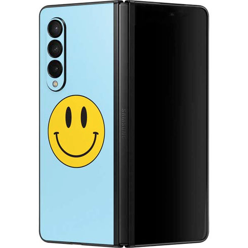 Blue Happy Face Galaxy Z Fold3 5G Skin