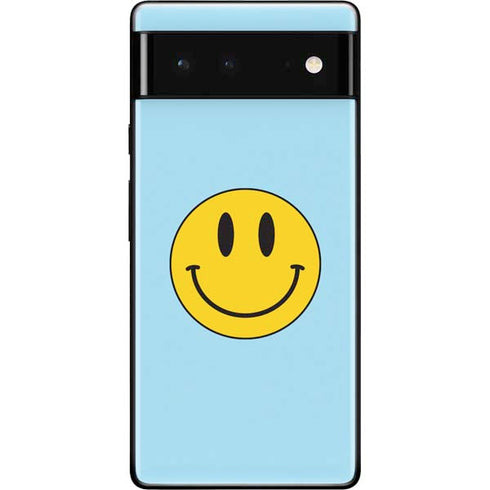 Blue Happy Face Google Pixel 6 Skin