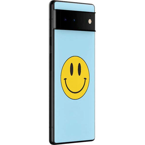 Blue Happy Face Google Pixel 6 Skin