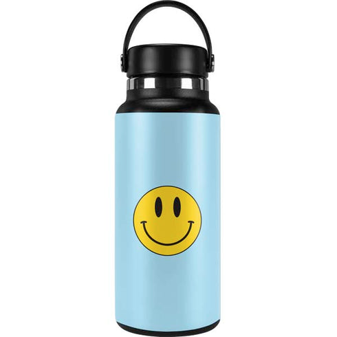 Blue Happy Face Hydro Flask 32oz Wide Mouth Skin