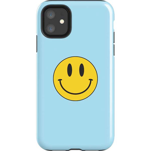 Blue Happy Face iPhone 11 Impact Case
