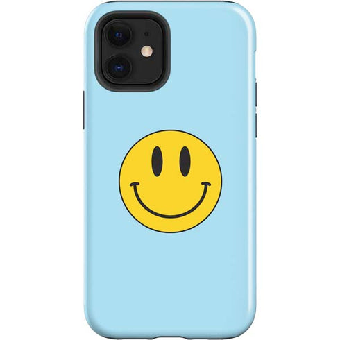 Blue Happy Face iPhone 12 Impact Case