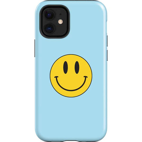 Blue Happy Face iPhone 12 Mini Impact Case