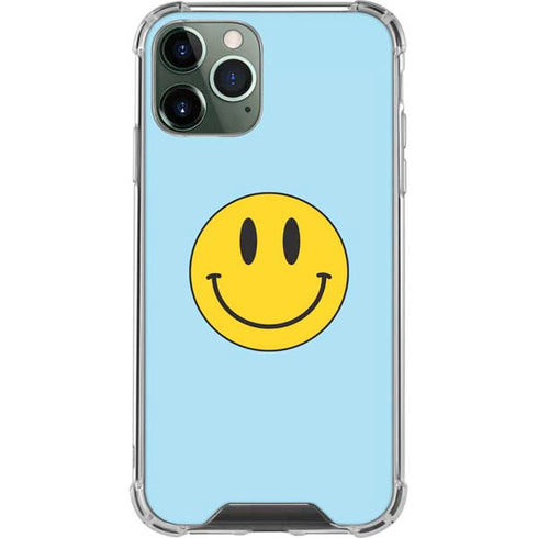 Blue Happy Face iPhone 12 Pro Clear Case