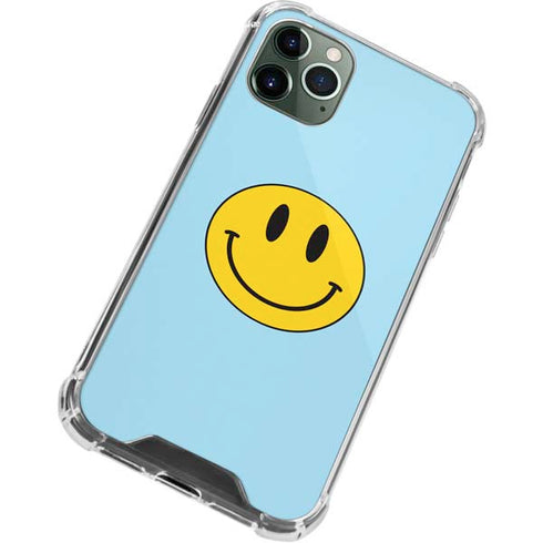 Blue Happy Face iPhone 12 Pro Clear Case