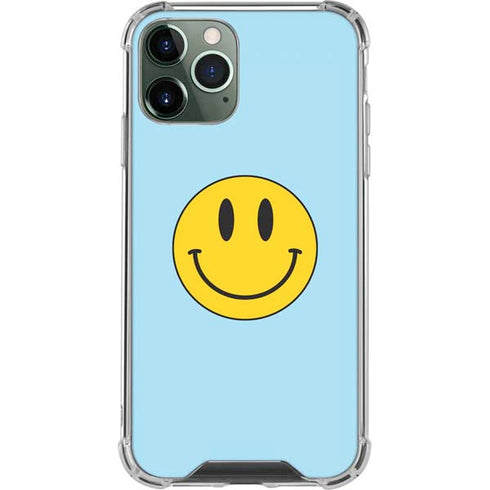Blue Happy Face iPhone 12 Pro Max Clear Case