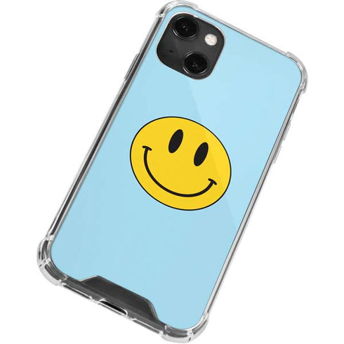 Blue Happy Face iPhone 13 Mini Clear Case
