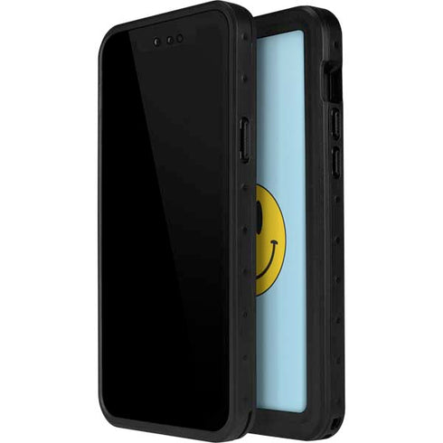 Blue Happy Face iPhone 13 Mini Waterproof Case