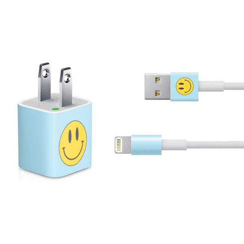 Blue Happy Face iPhone Charger (5W USB) Skin