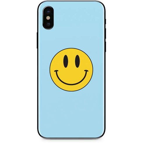 Blue Happy Face iPhone X Skin
