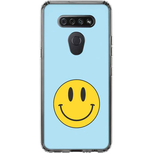 Blue Happy Face LG K51/Q51 Clear Case